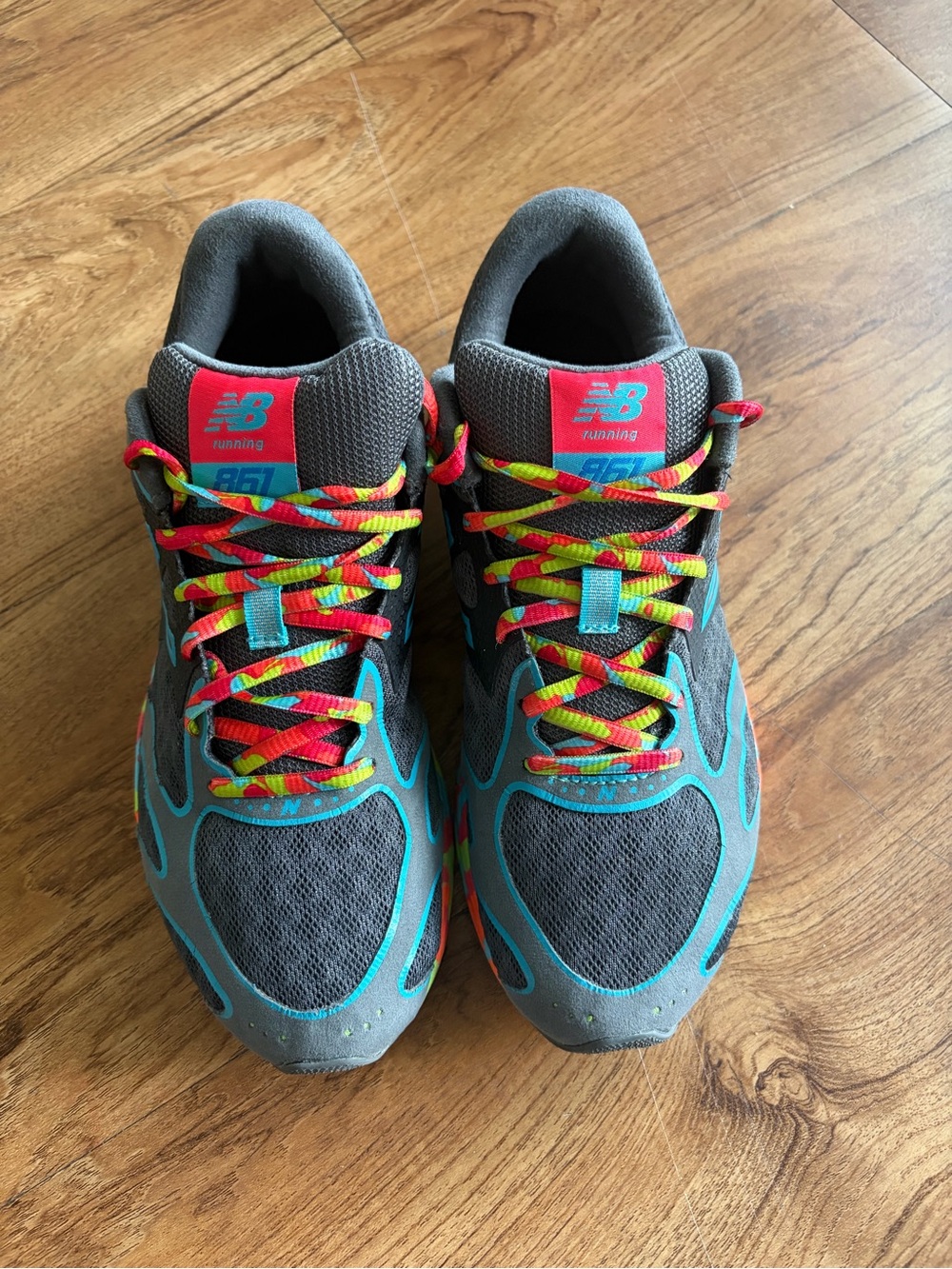 New Balance 861 Running Shoes Women’s 8.5 B Gray Neon Rainbow